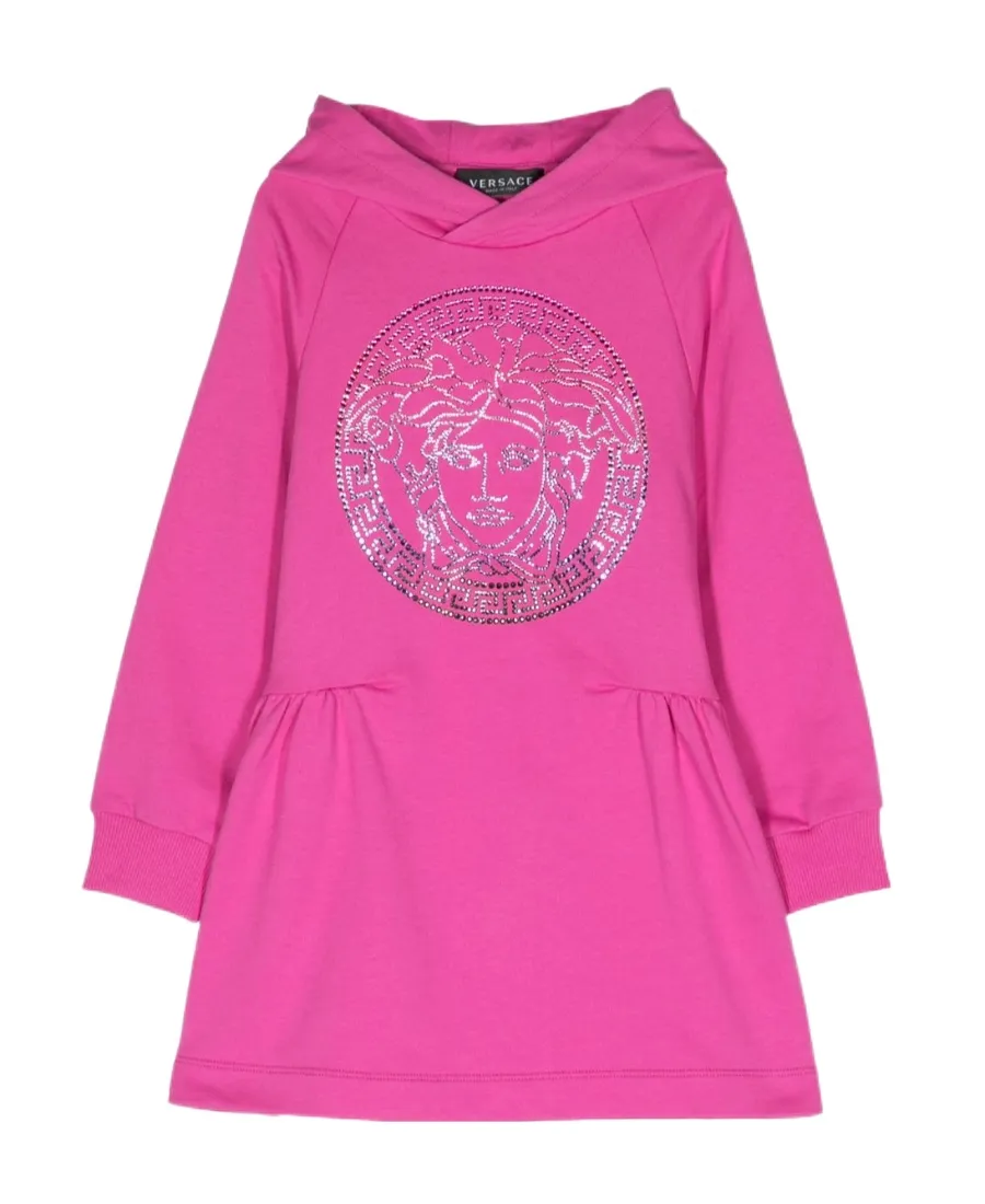 Embellished Ruched Hooded Dress