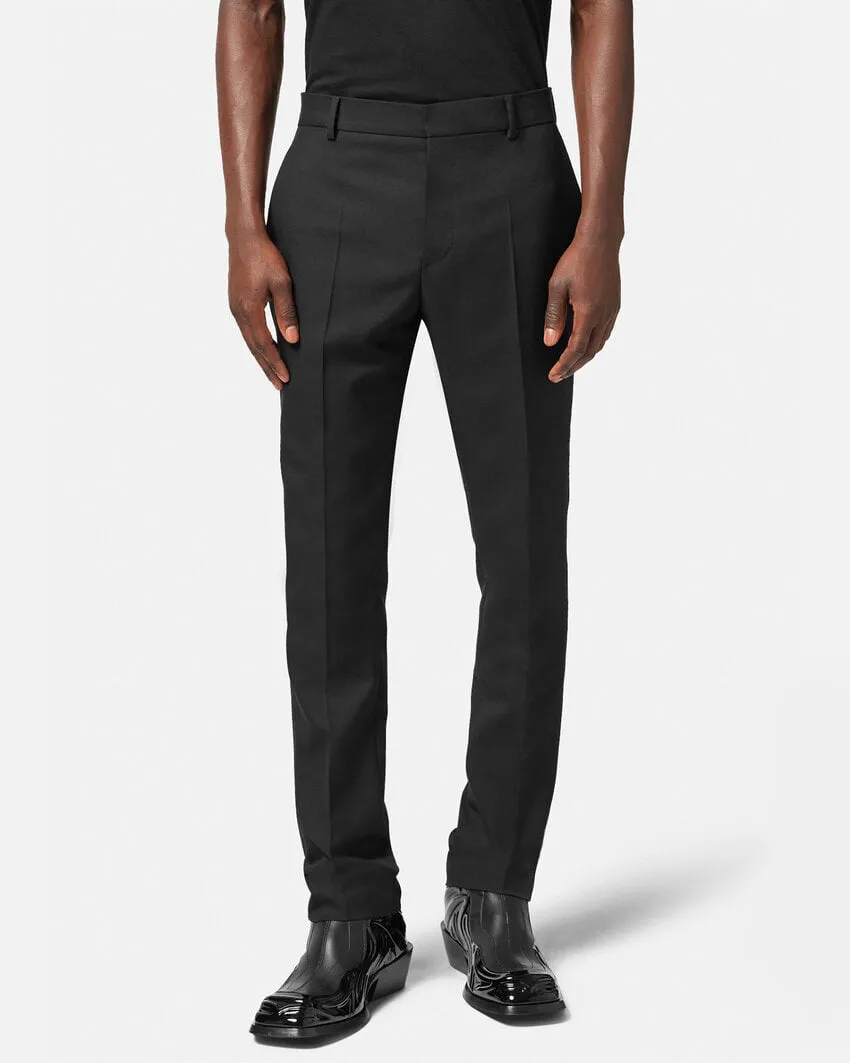 Log-Patch Straight-Leg Pants