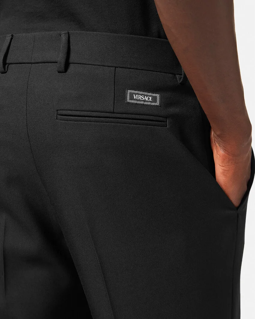 Log-Patch Straight-Leg Pants