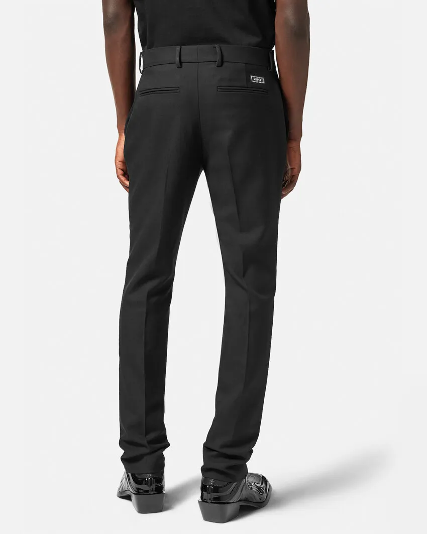 Log-Patch Straight-Leg Pants