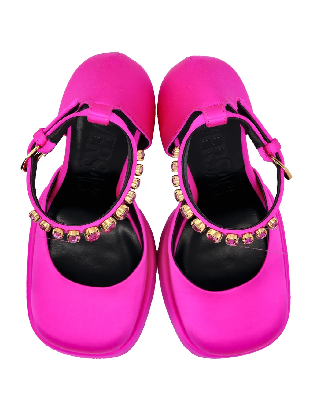 Medusa Head Charm Satin Platform Pumps