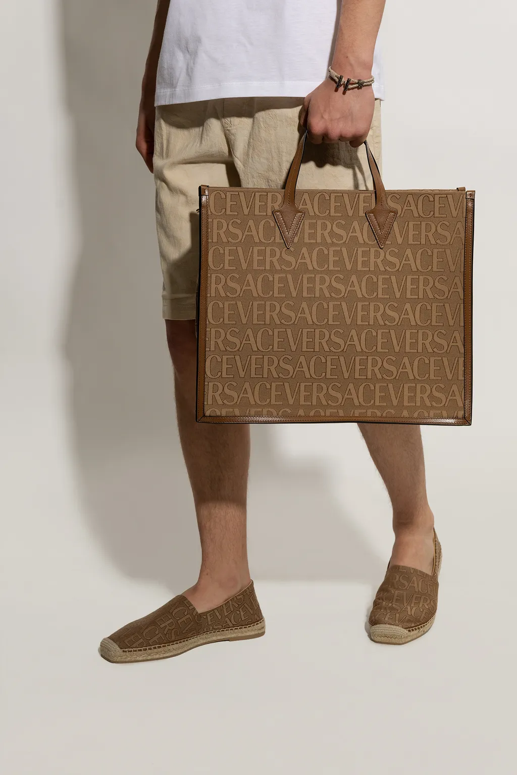 Logo-Jacquard Top Handle Bag