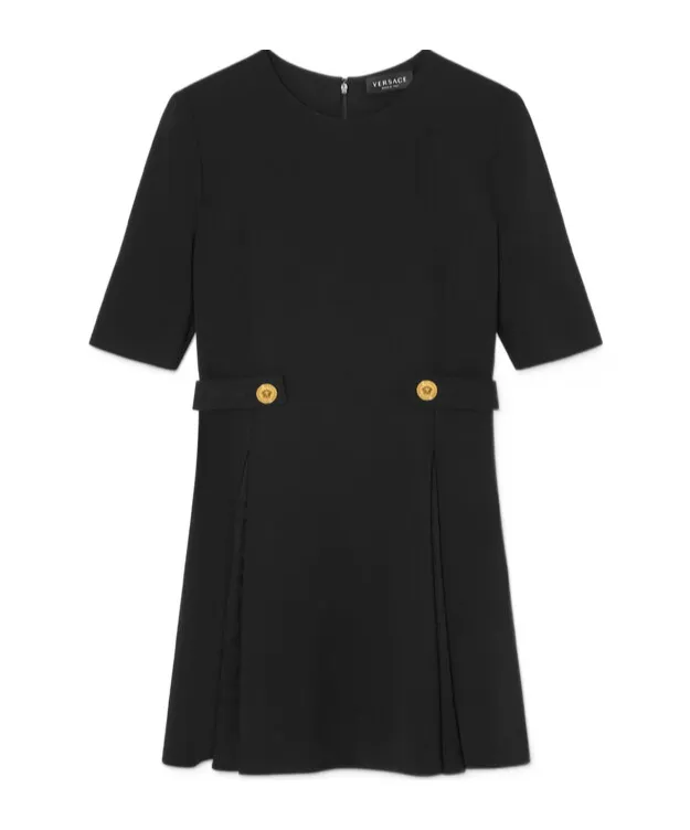 Medusa Short-Sleeved Pleated Dress