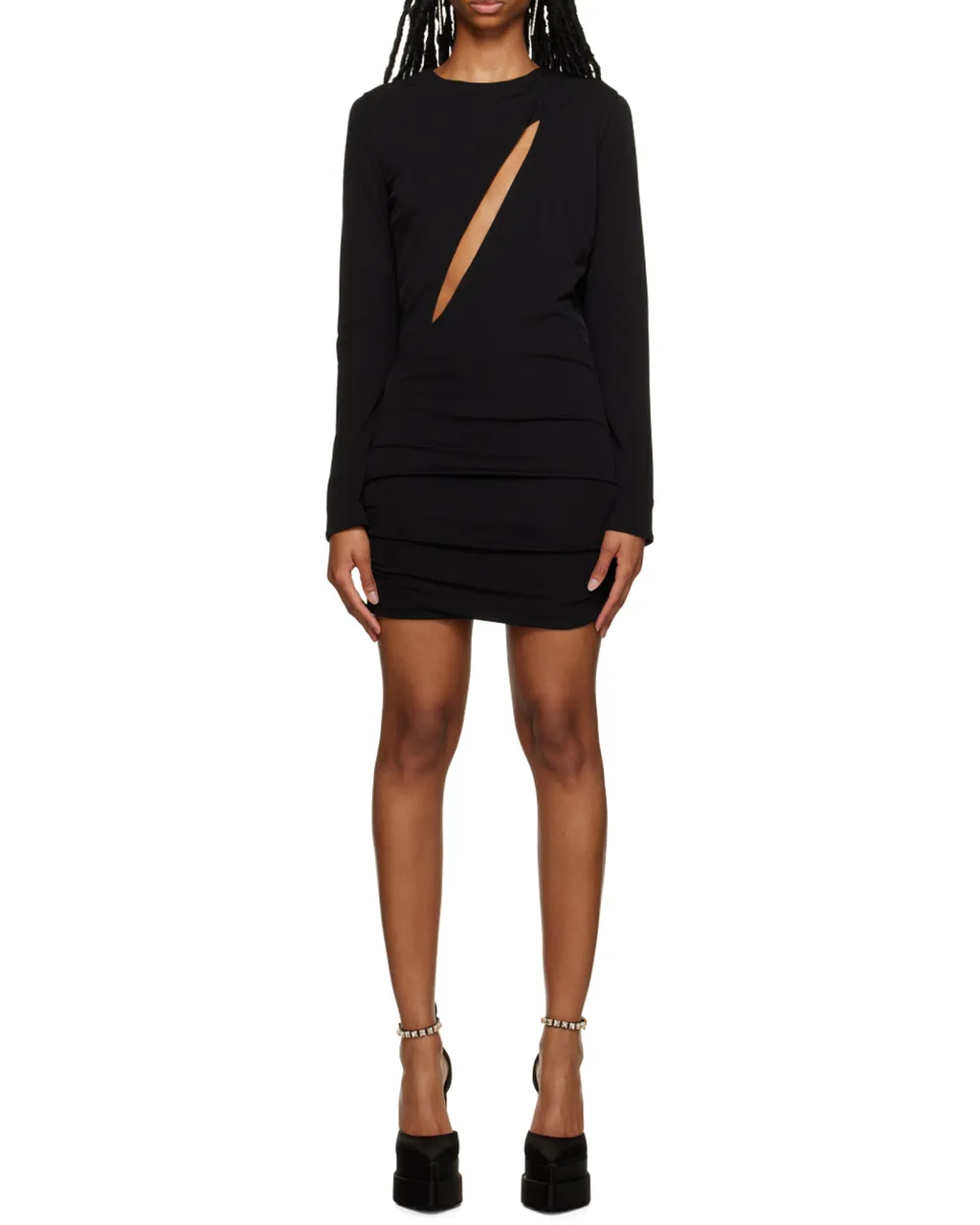 Cut-Out Long Sleeved Mini Dress