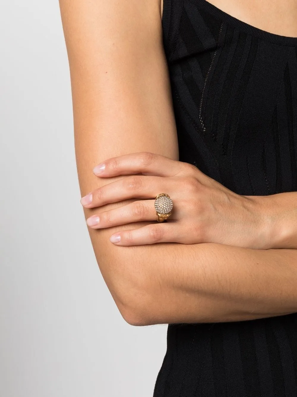 Medusa Head Embellished Ring