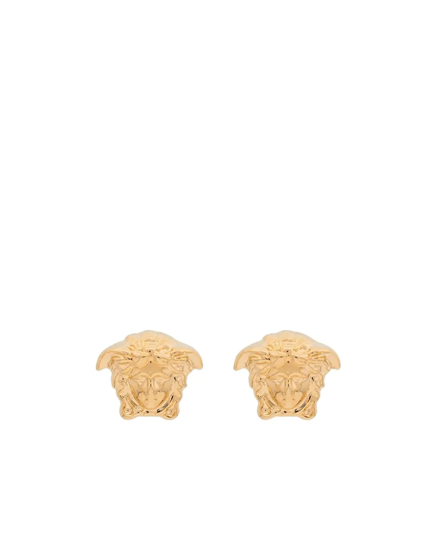 Medusa Stud Logo Engraved Earrings