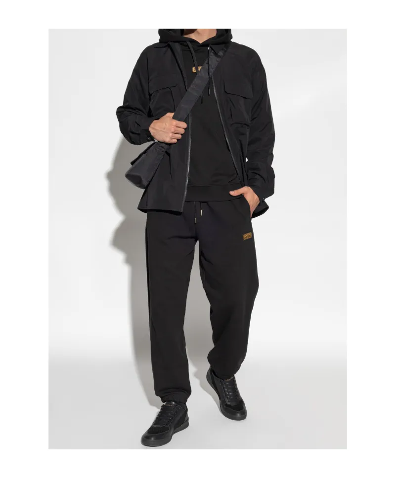 Logo Plaque Drawstring Hoodie