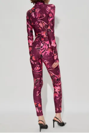 Floral-Print Mock-Neck Jumpsuit