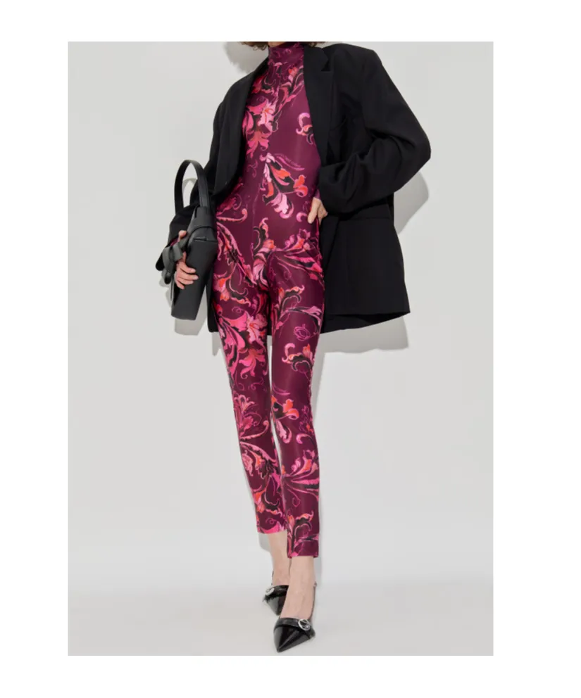 Floral-Print Mock-Neck Jumpsuit