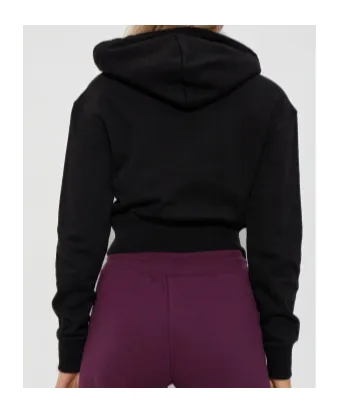 Cropped Drawstring Hoodie