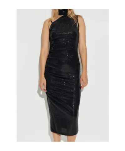 Sequinned High-Neck Dress