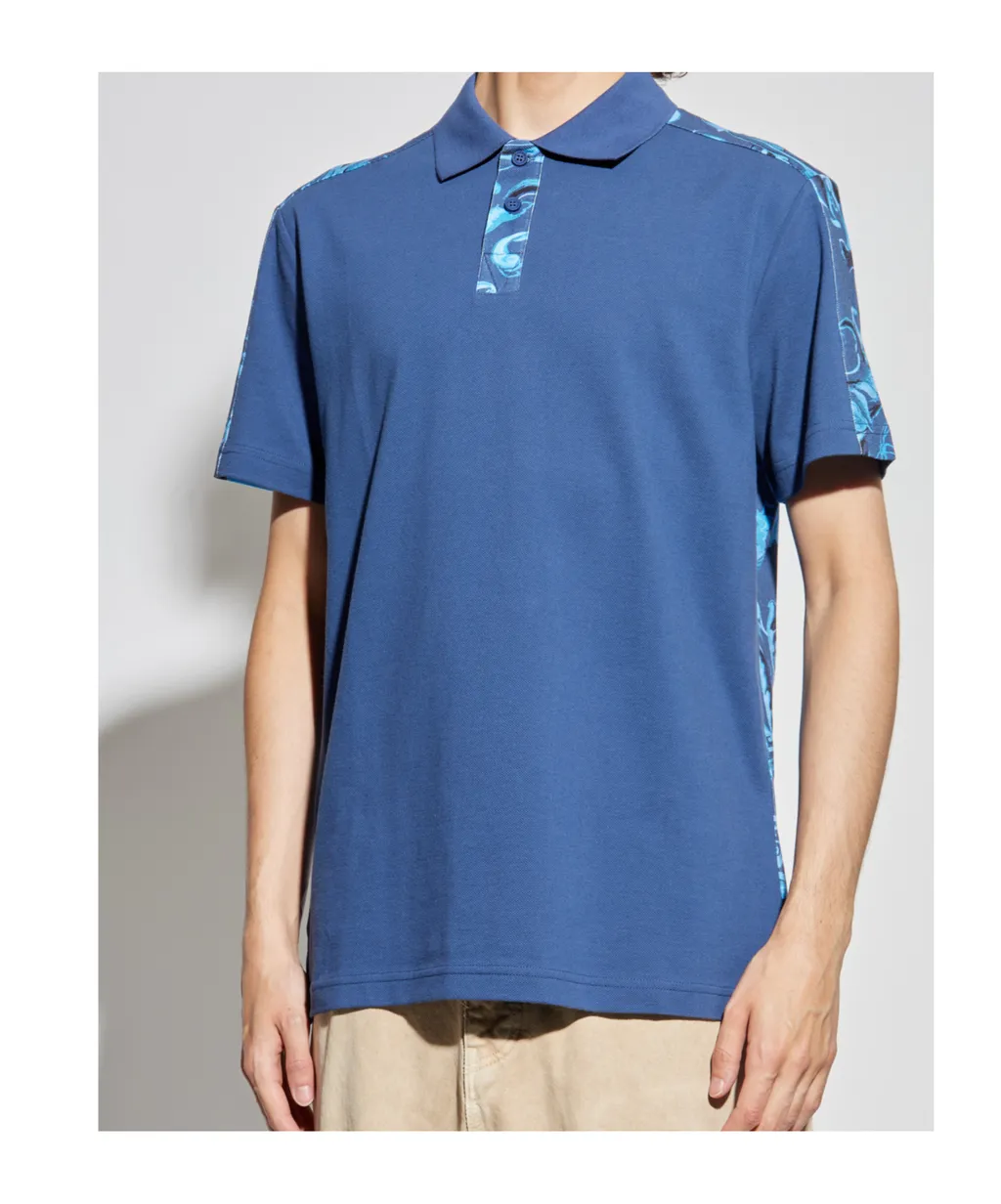 Barocco Printed Short-Sleeved Polo Shirt