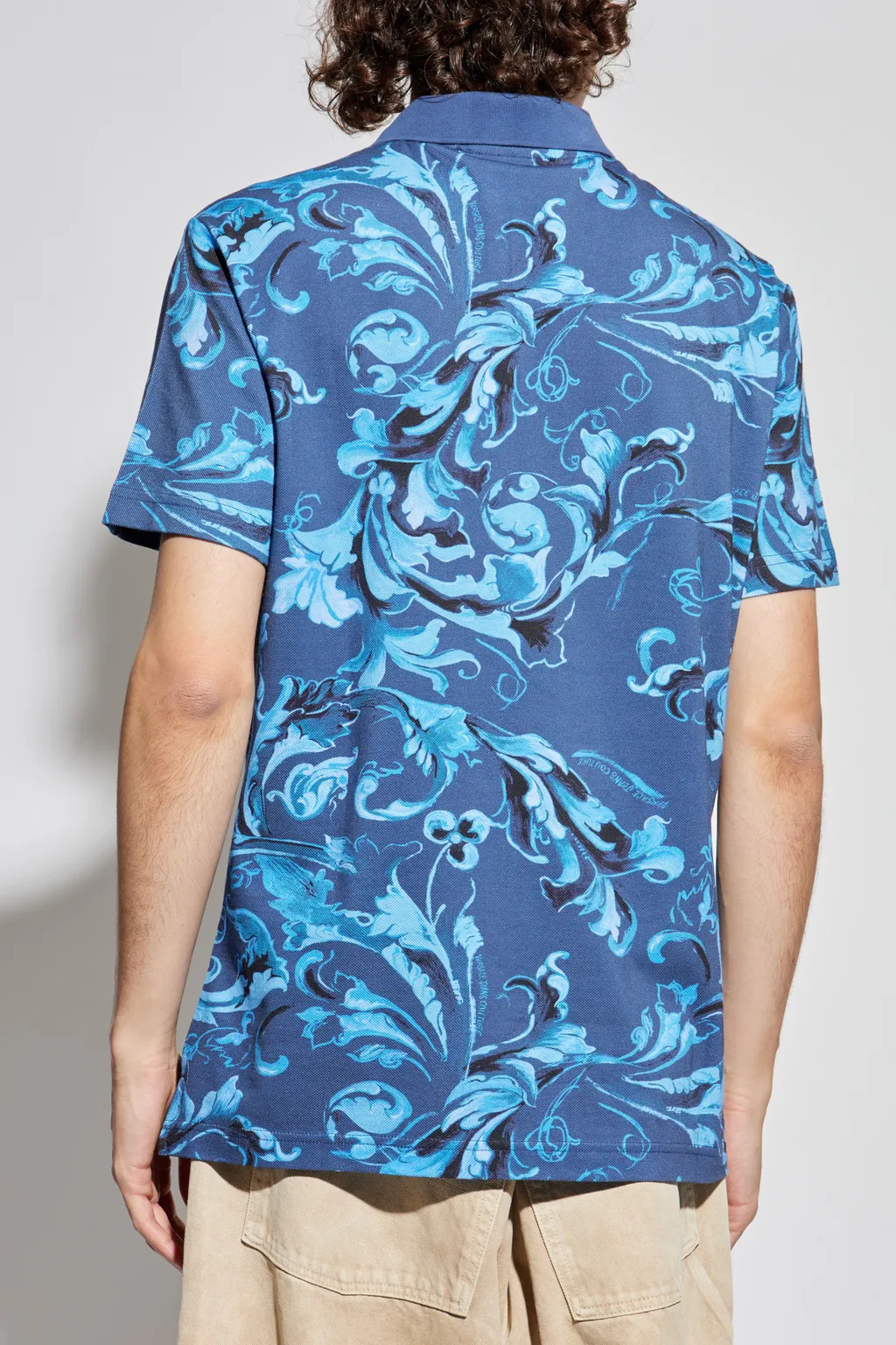 Barocco Printed Short-Sleeved Polo Shirt