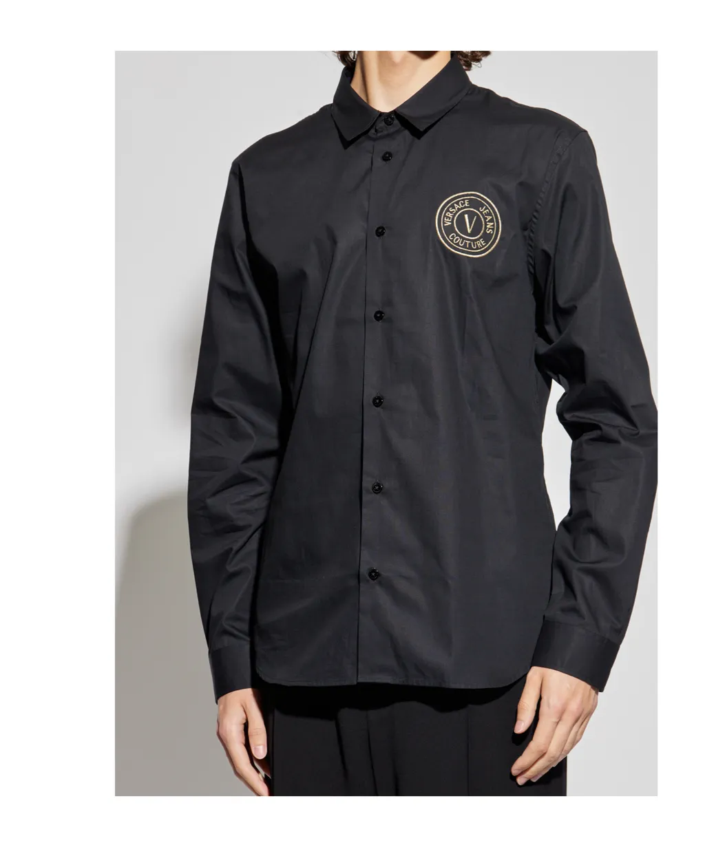 Logo Embroidered Long-Sleeved Shirt