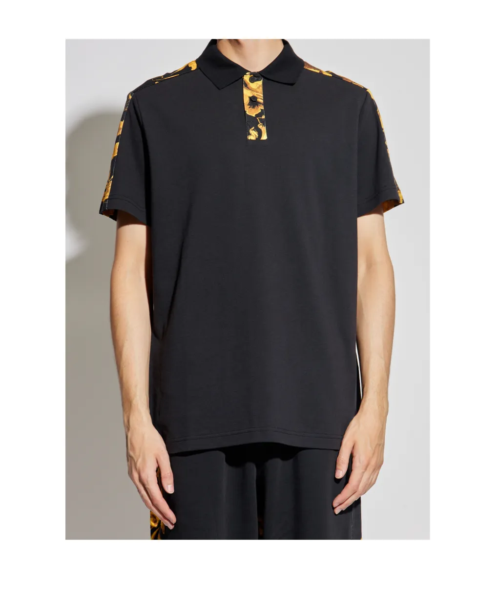 Barocco Printed Short-Sleeved Polo Shirt