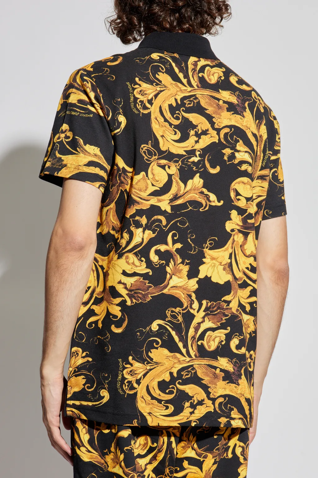 Barocco Printed Short-Sleeved Polo Shirt