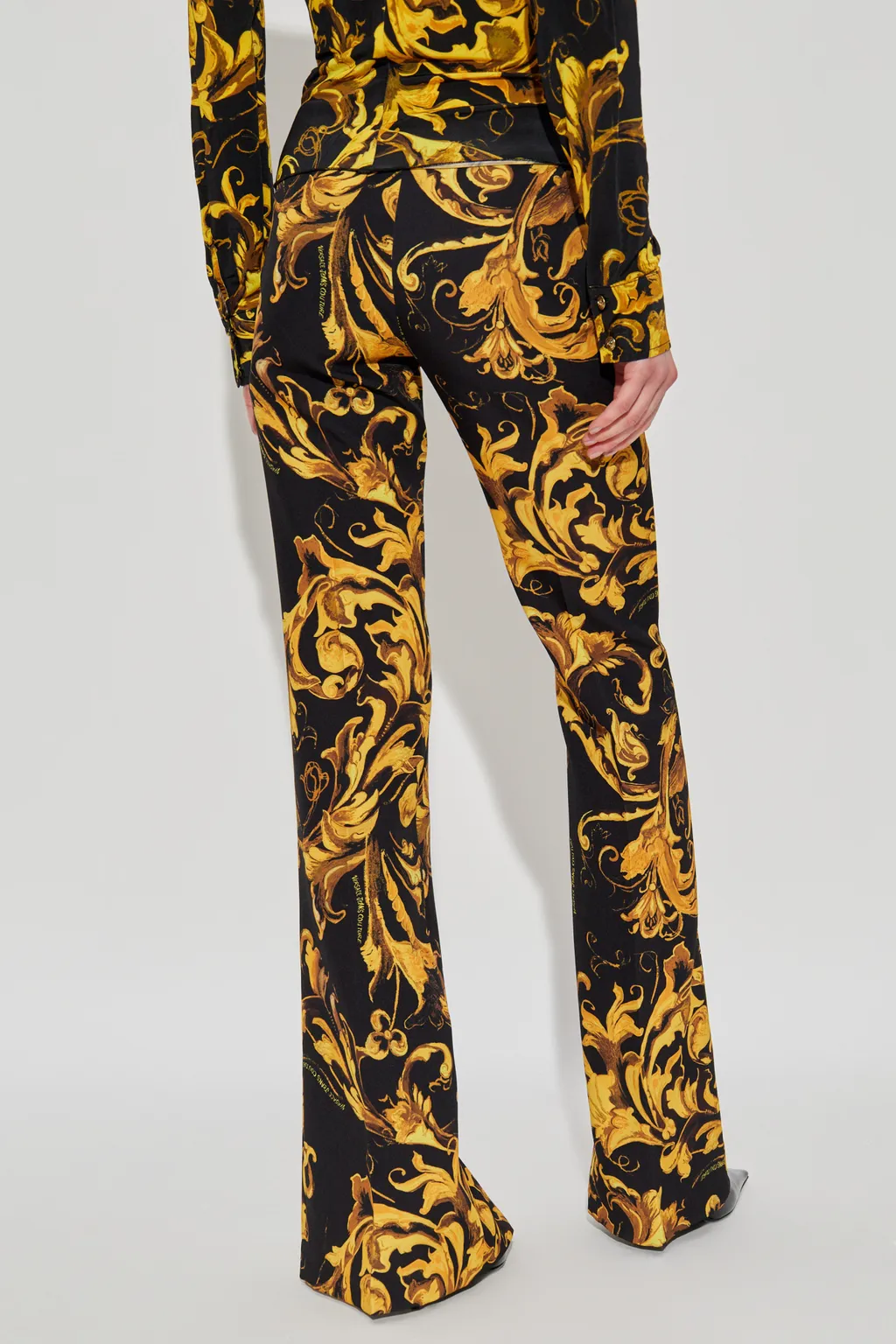 Barocco-Print Split-Hem Trousers