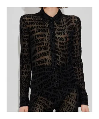 Logo-Lettering Sheer Shirt