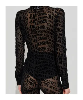 Logo-Lettering Sheer Shirt
