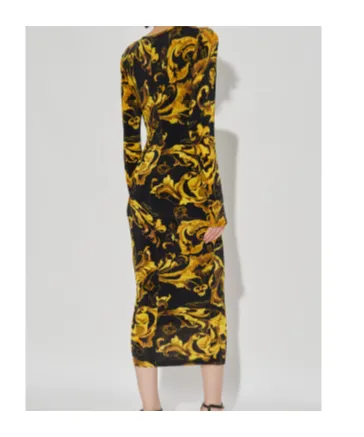 Barocco-Print Midi Dress