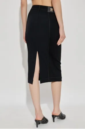Buckle-Detail Denim Skirt