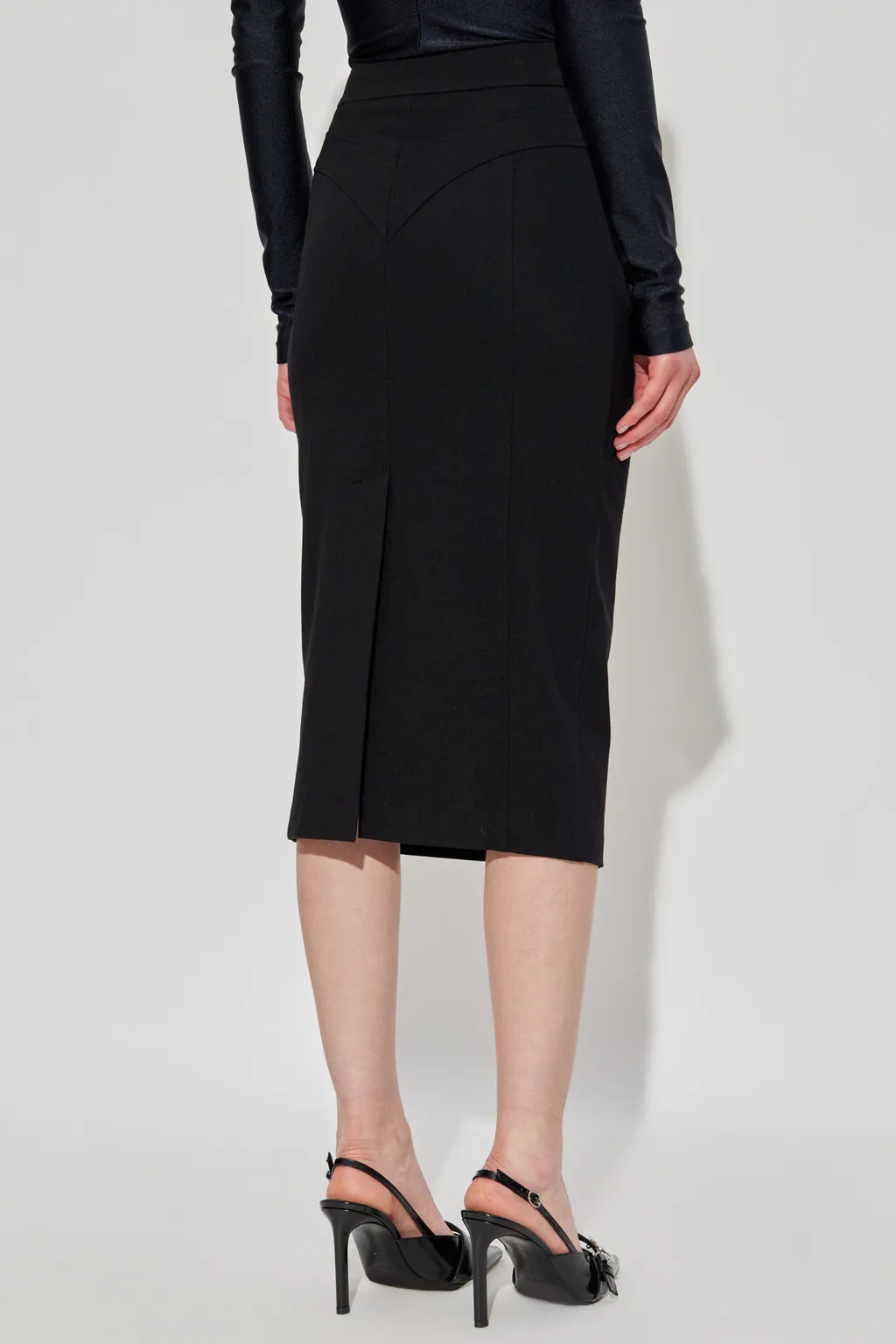 Waistband-Detail Pencil Skirt