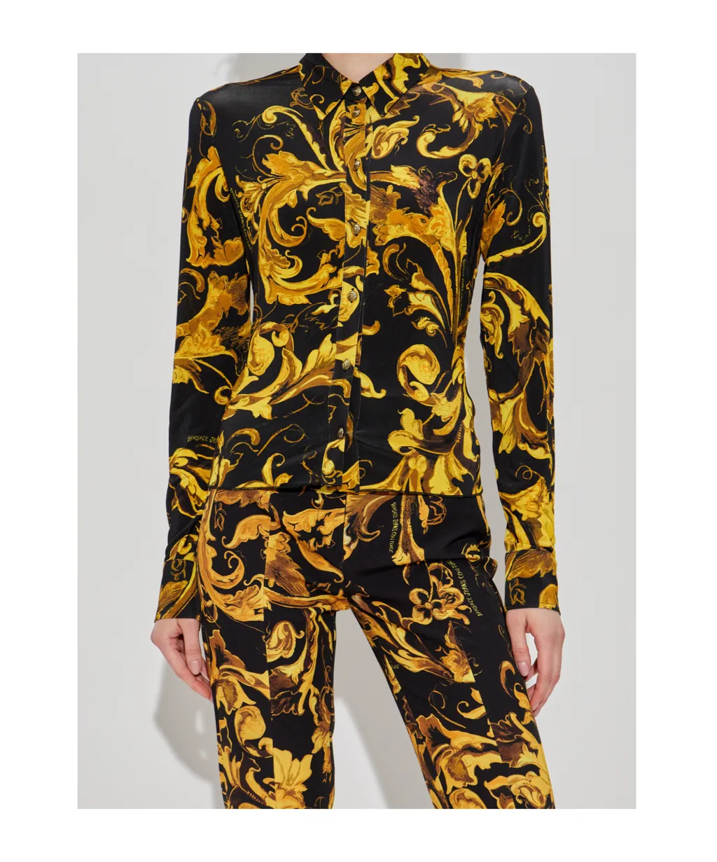 Baroque-Print Long-Sleeve Shirt