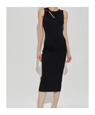 Cut-Out Buckle Midi Dress
