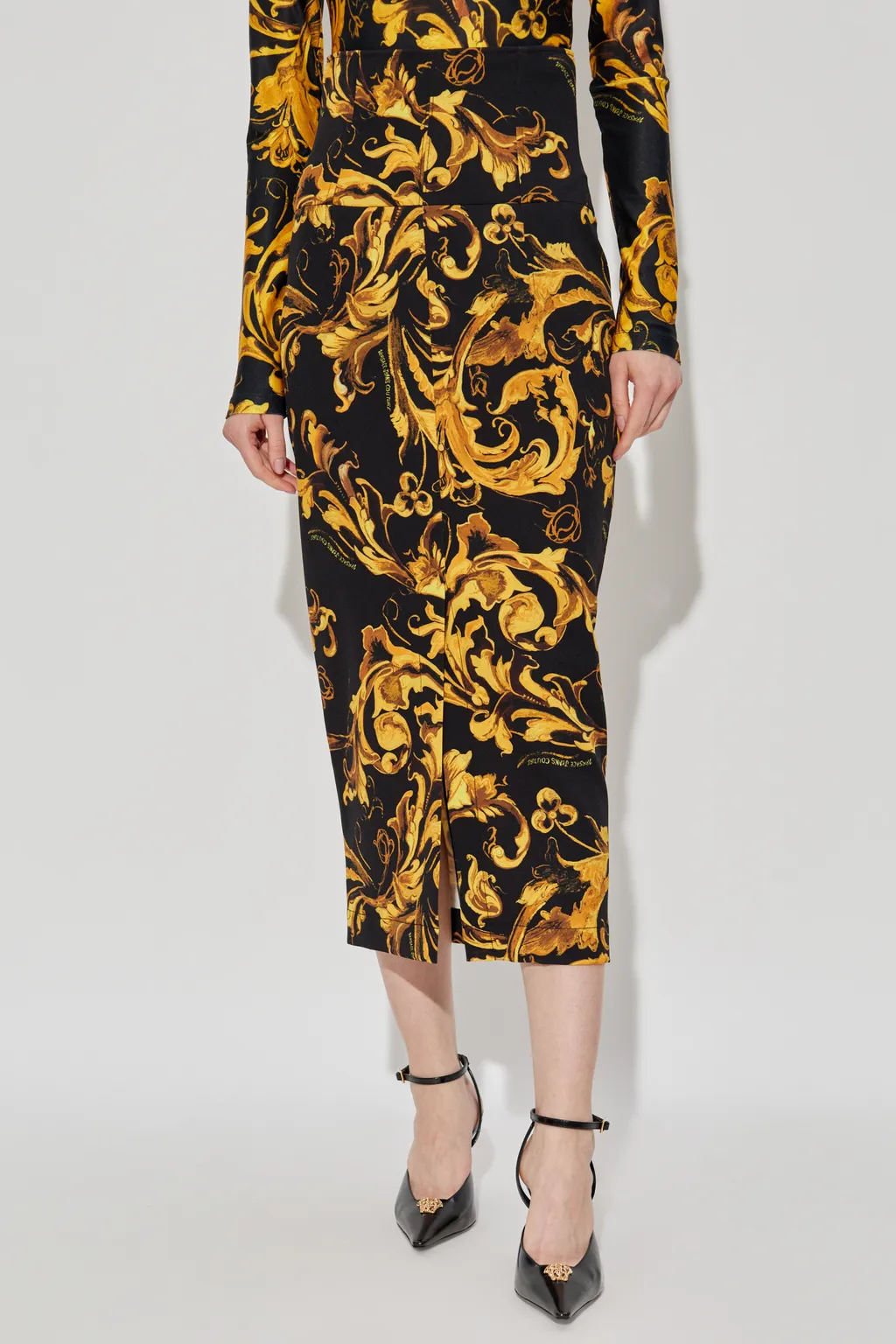 Barocco-Print Midi Skirt