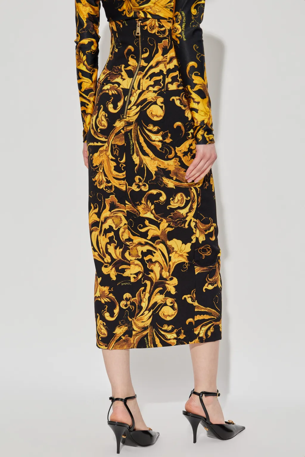 Barocco-Print Midi Skirt