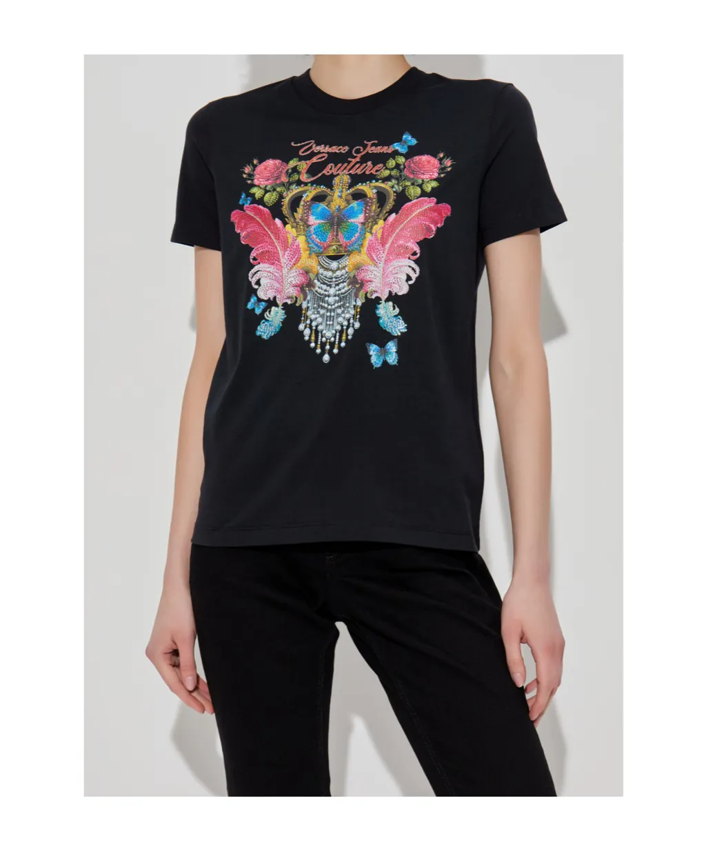 Butterfly Crown-Print T-Shirt