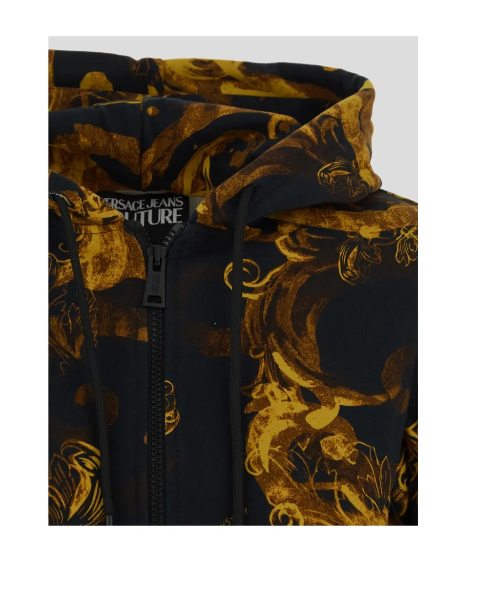 Watercolor Couture-Print Zip-Up Hoodie