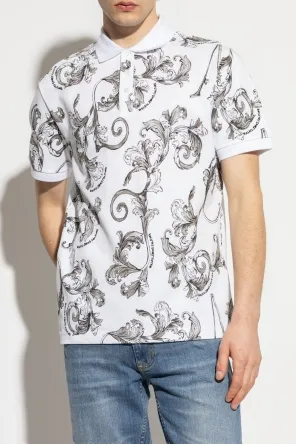 Barocco Print Short-Sleeved Polo Shirt