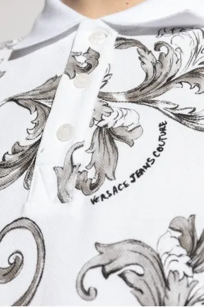 Barocco Print Short-Sleeved Polo Shirt