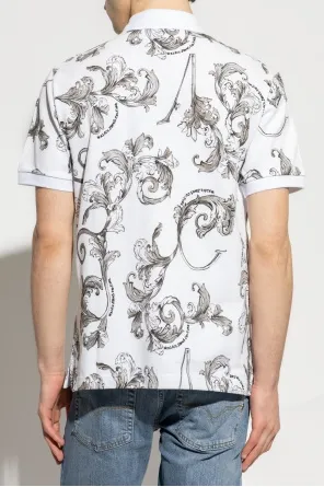 Barocco Print Short-Sleeved Polo Shirt