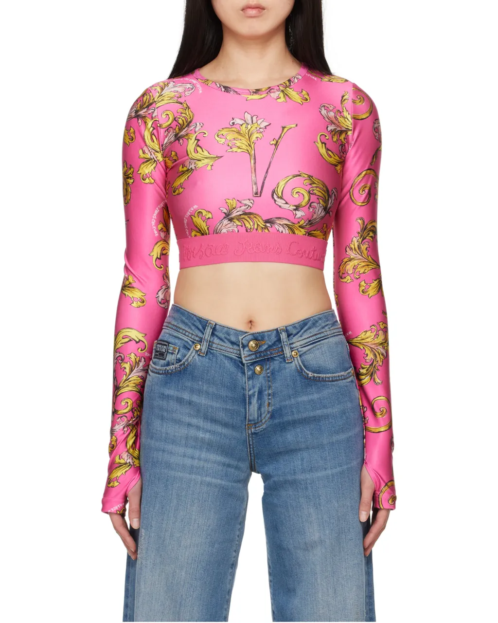 Baroque Printed Cropped Top