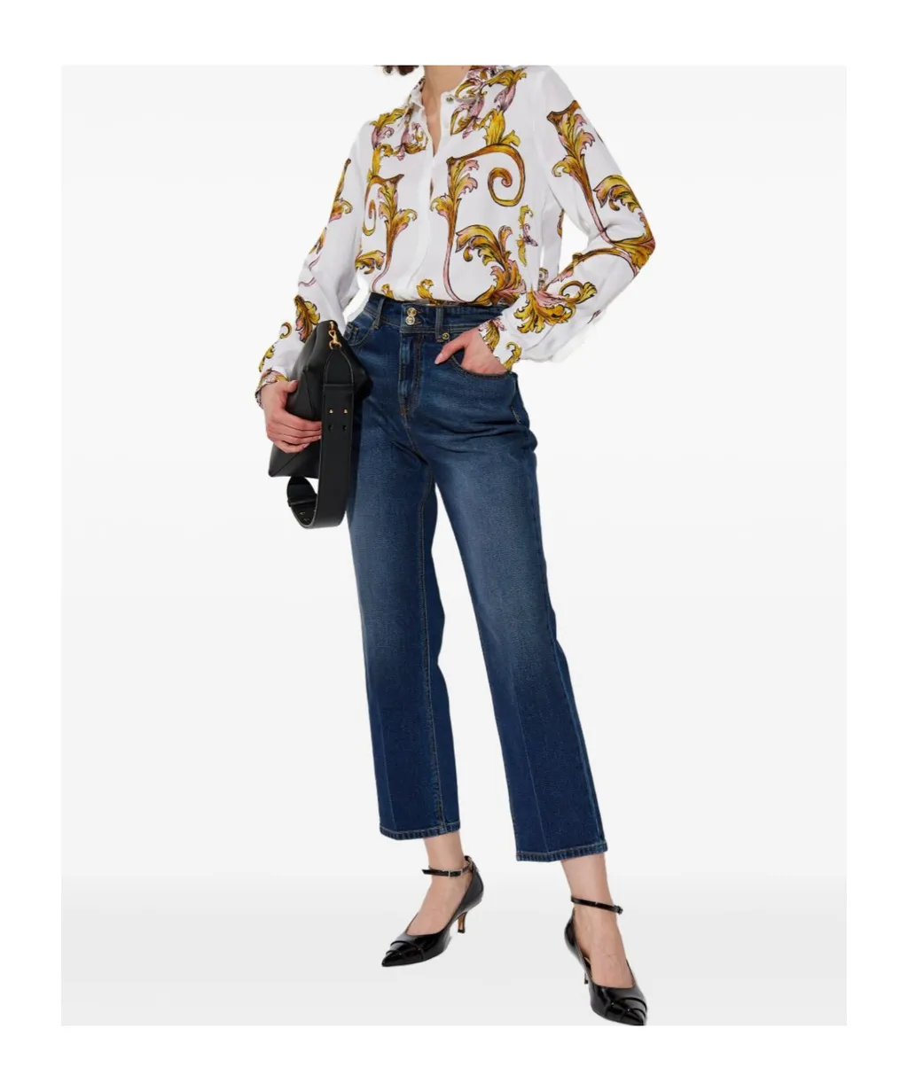 Barocco-Print Long-Sleeved Shirt