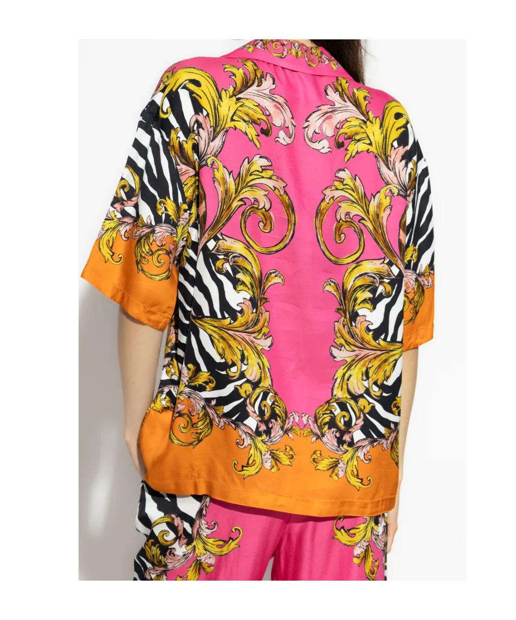 Barocco-Print Short Sleeved Shirt