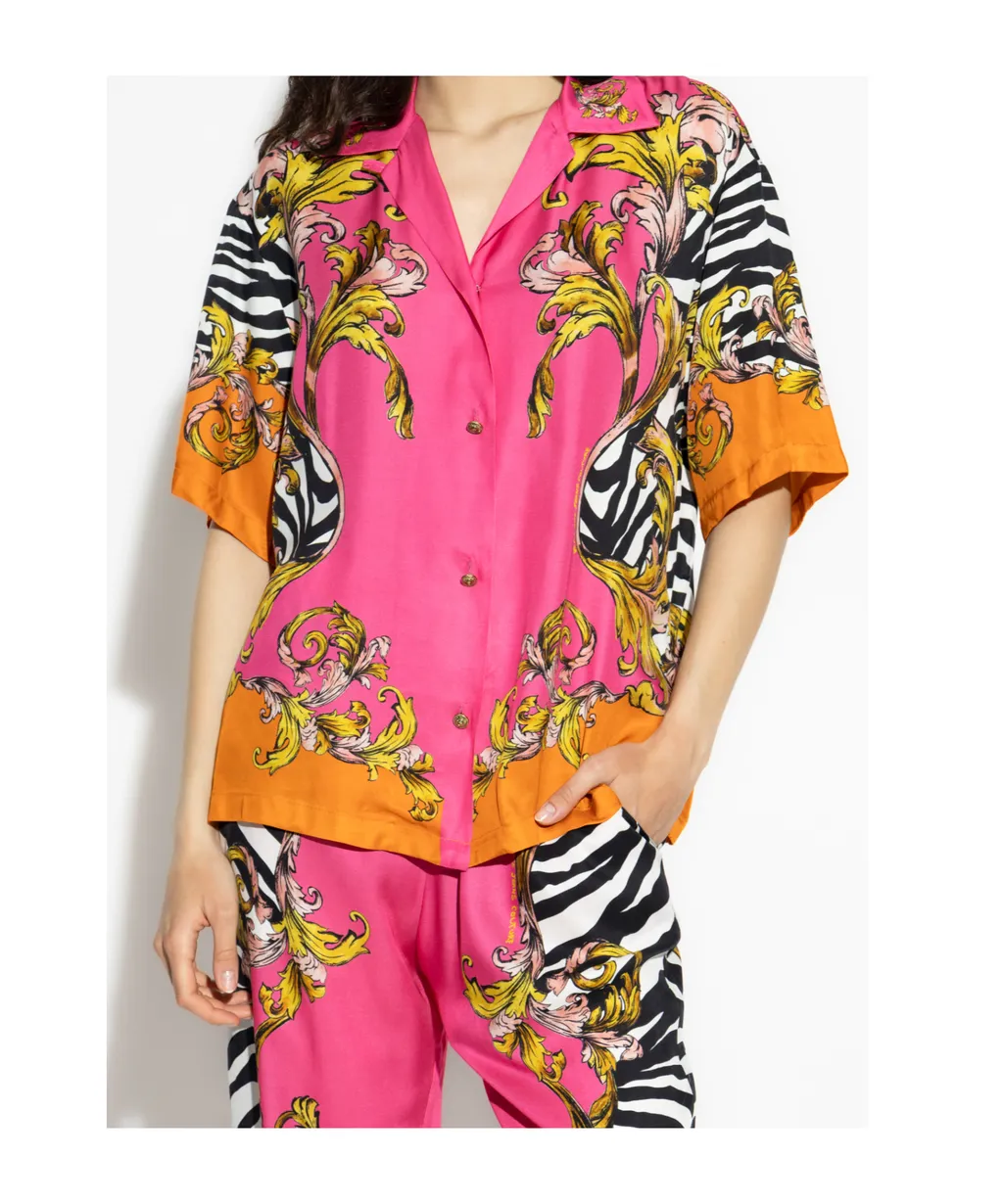 Barocco-Print Short Sleeved Shirt