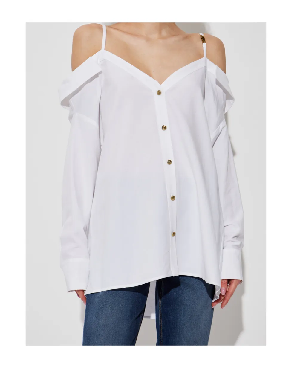 Off-Shoulder Long-Sleeved Shirt