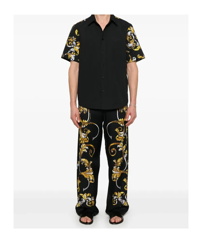 Barocco-Print Short-Sleeved Shirt