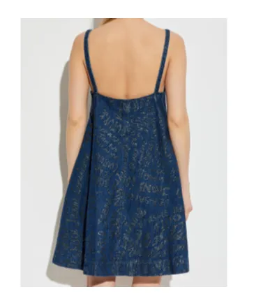 Glitter Finish Denim Dress