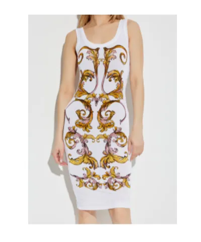 Baroque Print Midi Dress