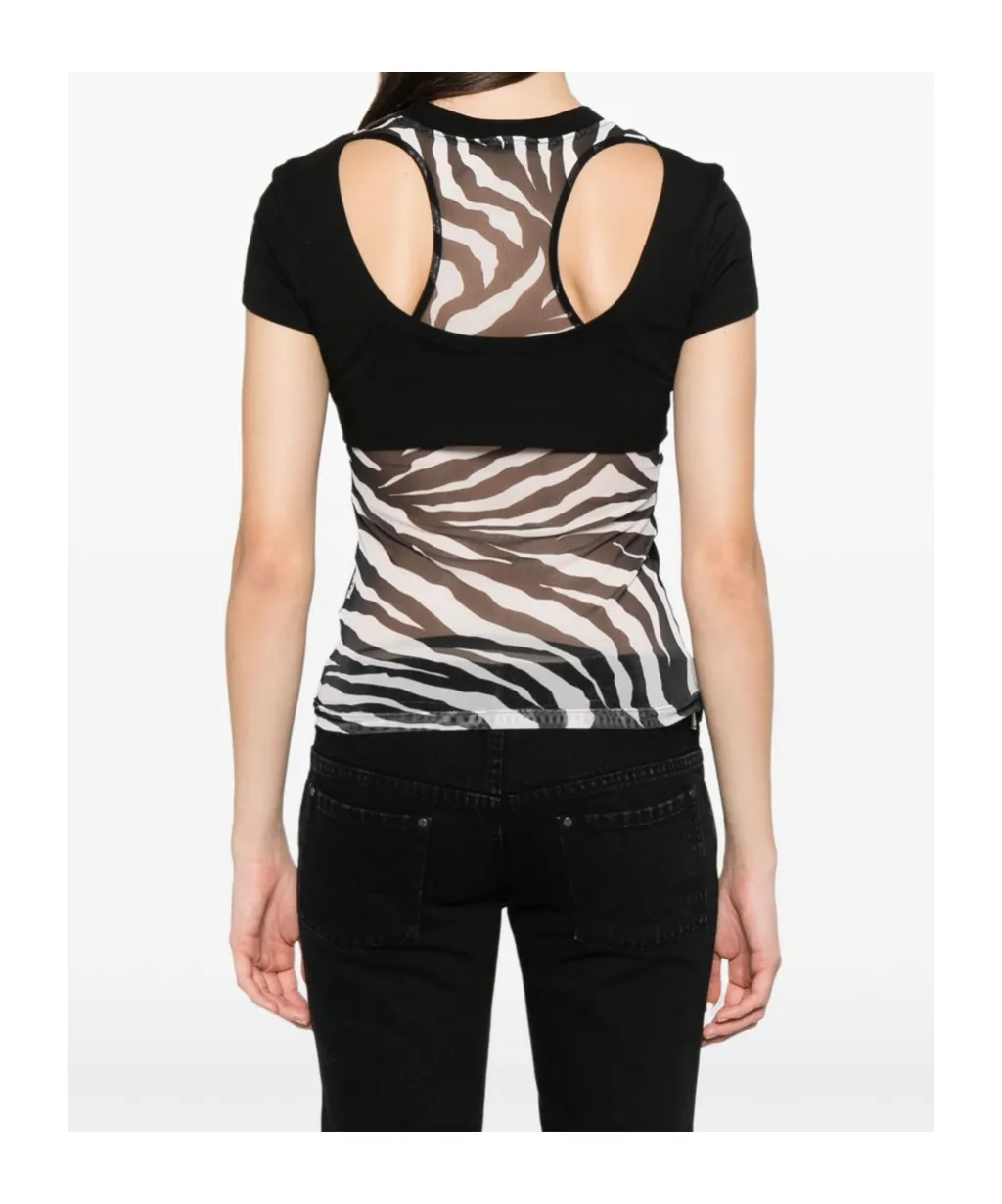 Zebra Printed Crewneck T-Shirt