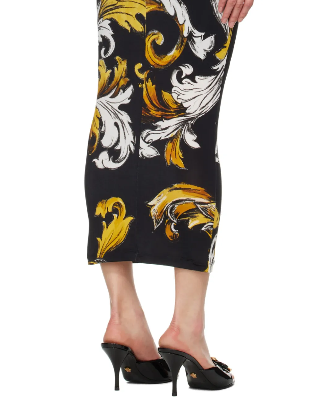 Baroque Print Midi Dress