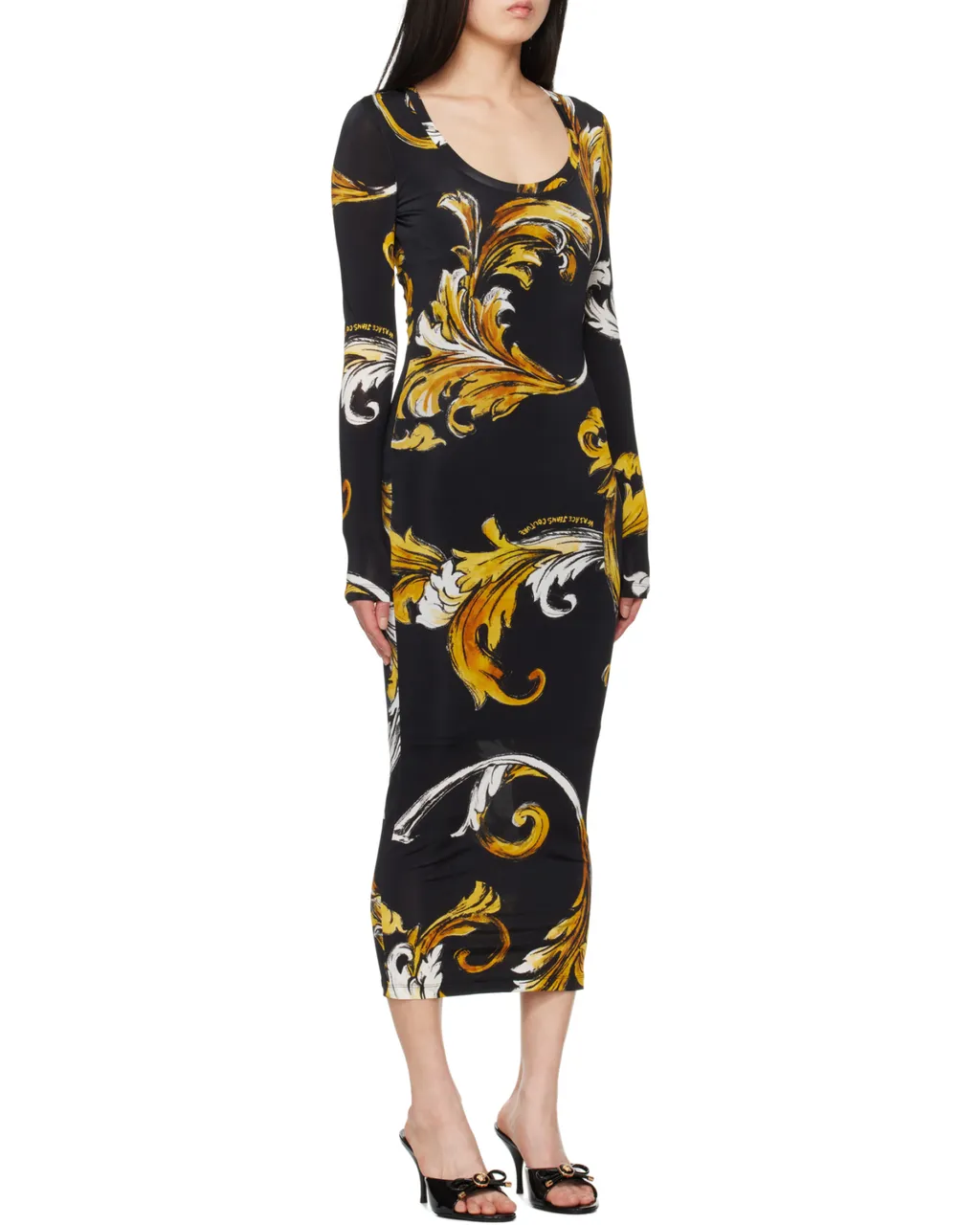 Baroque Print Midi Dress