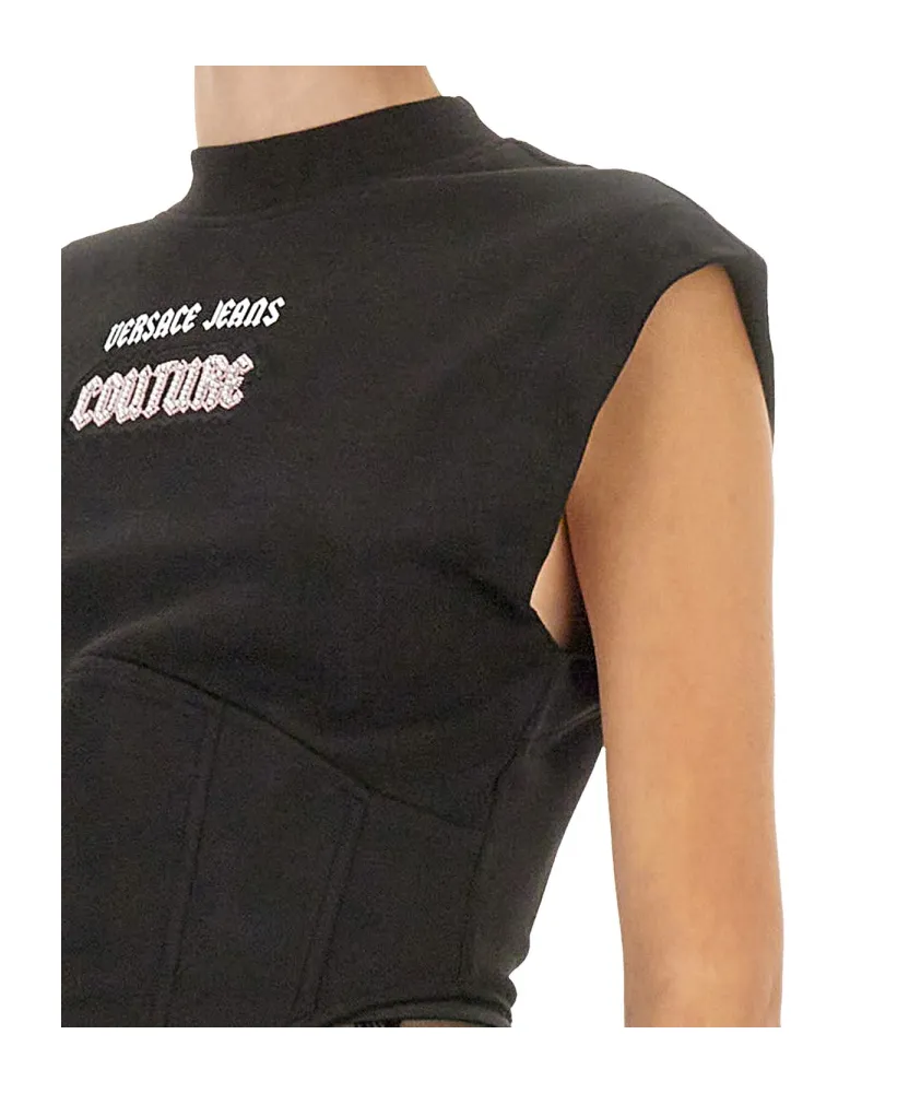 Logo Embellished Top