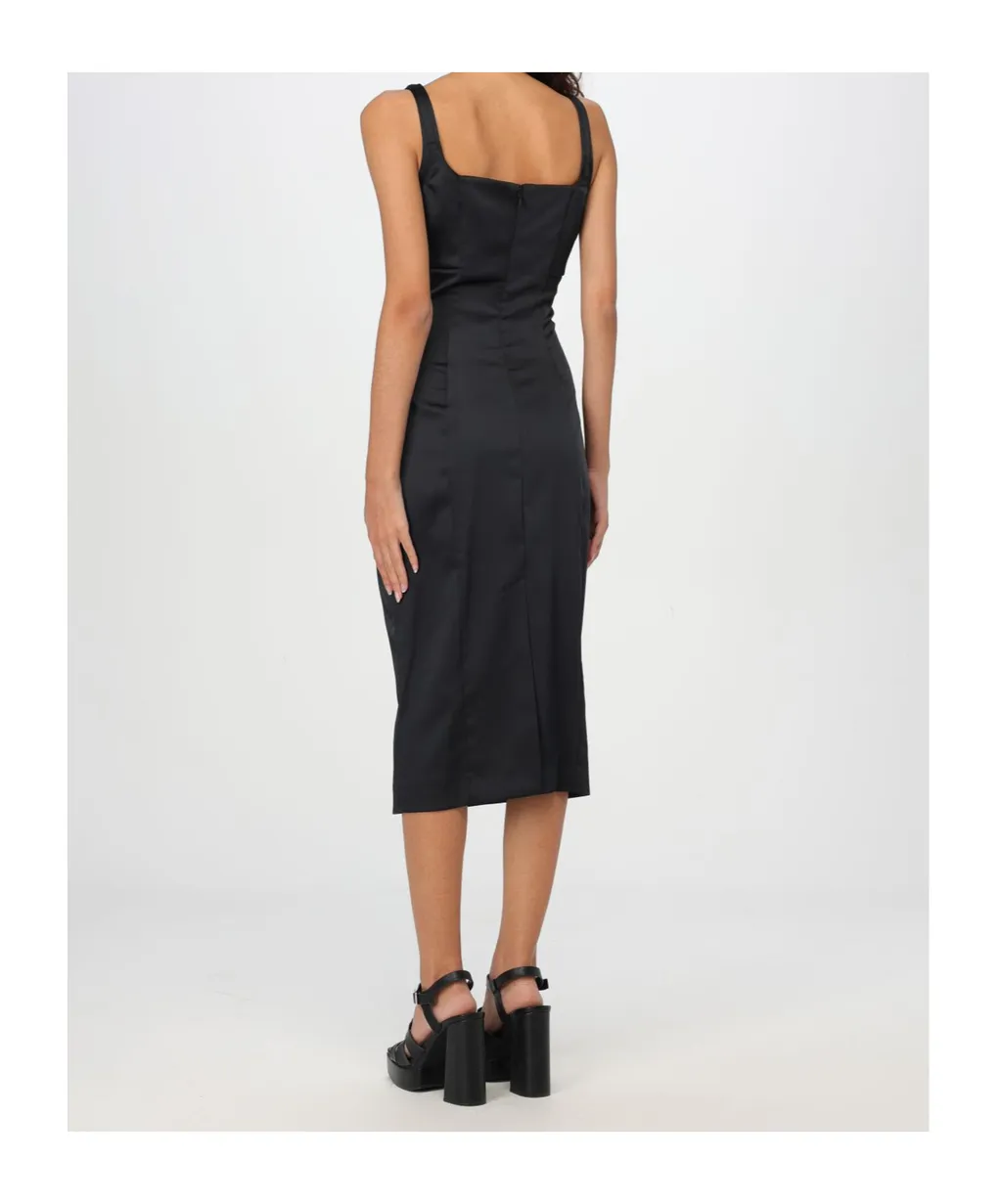 Baroque-Buckle Midi Dress