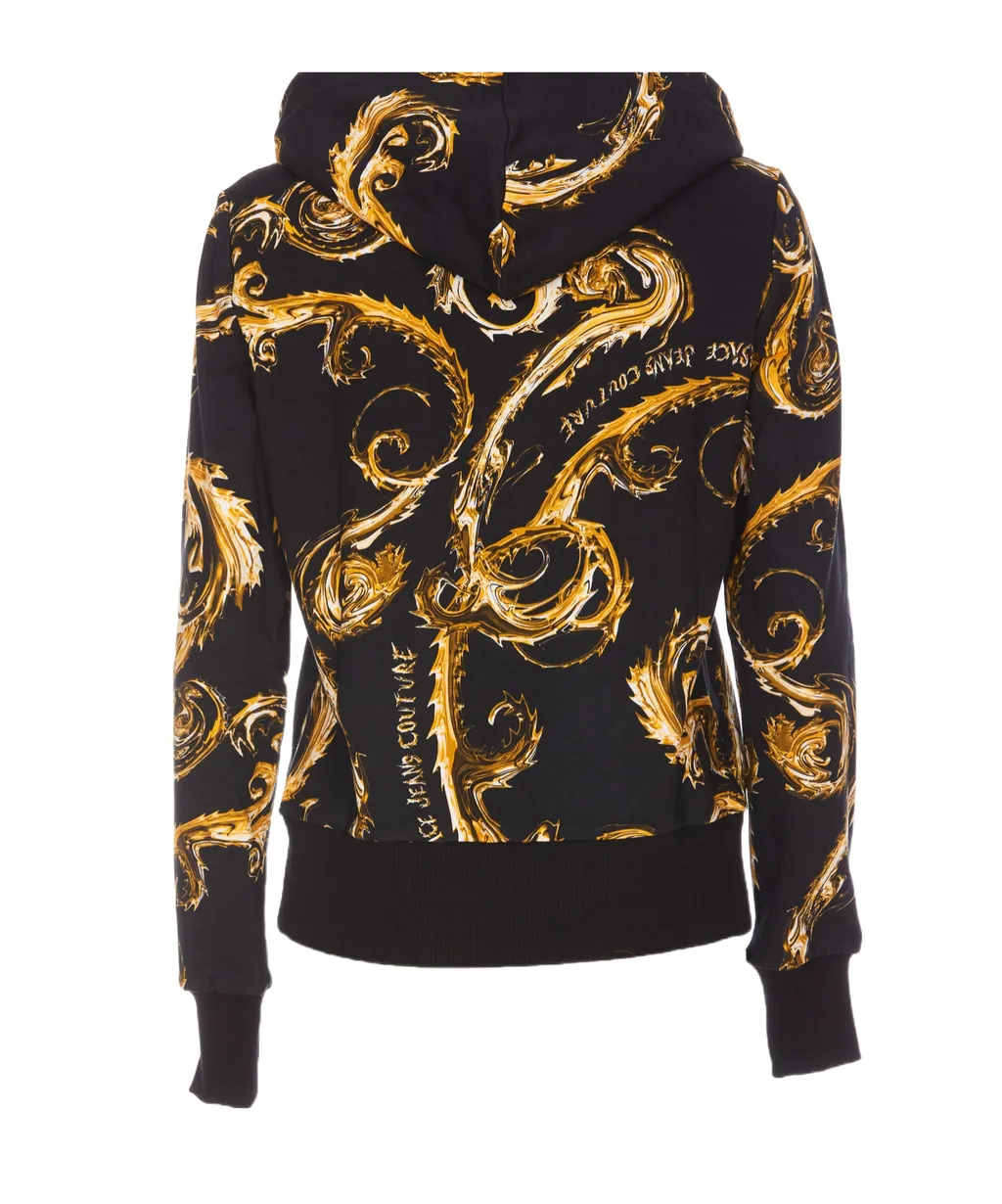 Barocco-Printed Zipped Hoodie