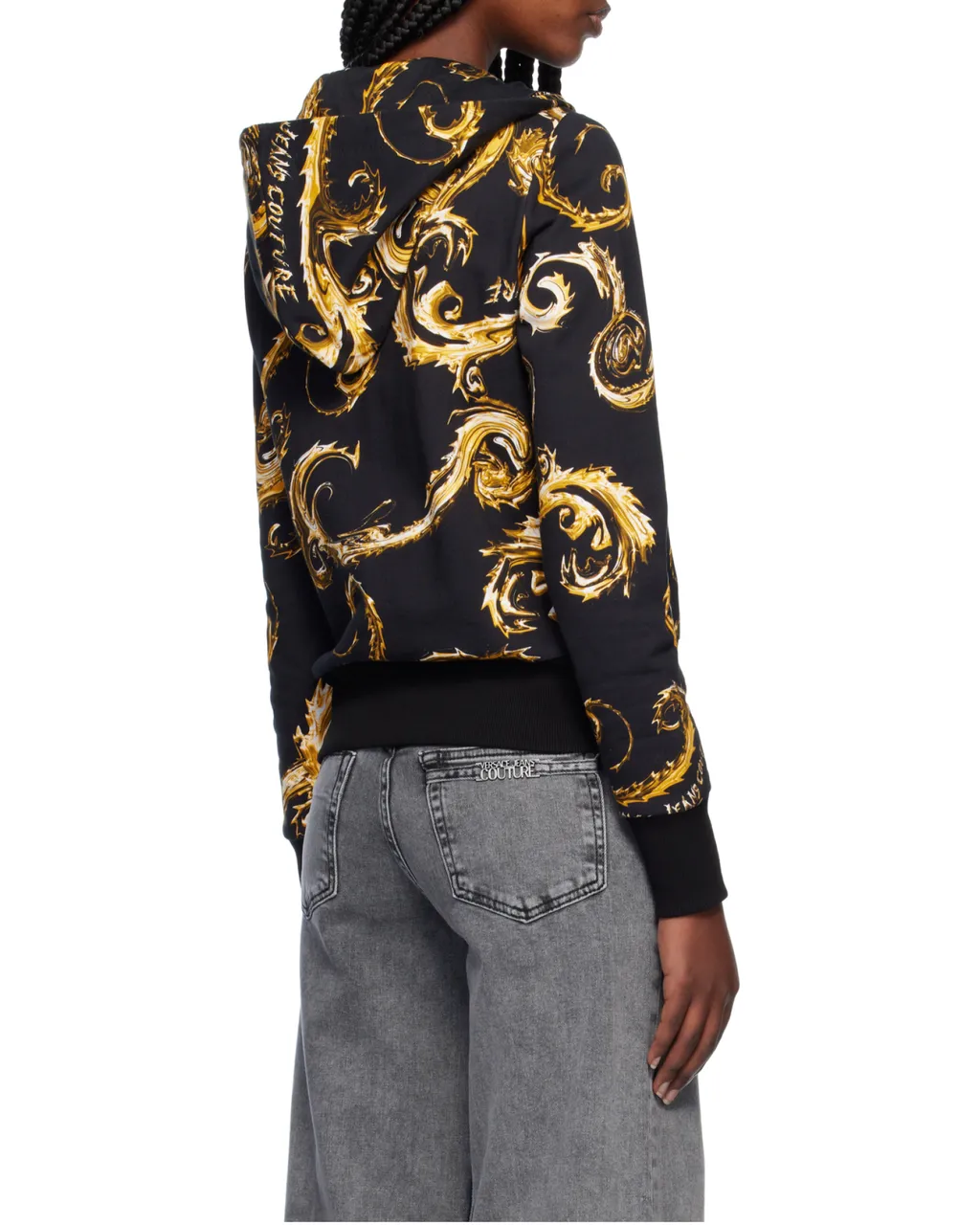 Barocco-Printed Zipped Hoodie